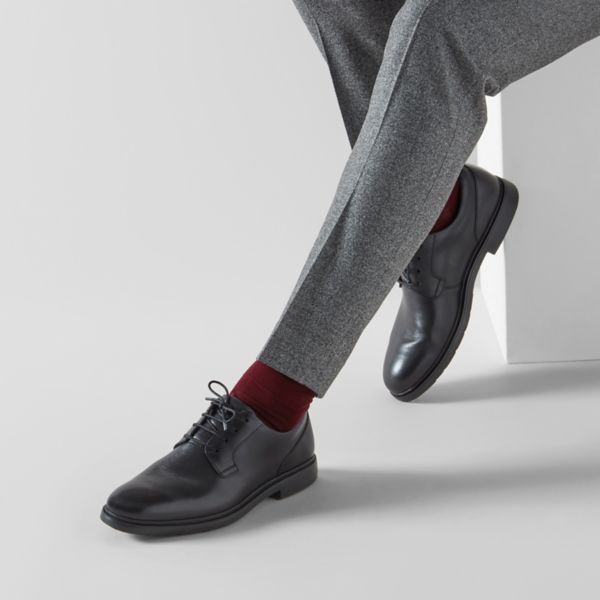 Clarks Mens Un Tailor Tie Wide Fit Shoes Black | CA-8471950